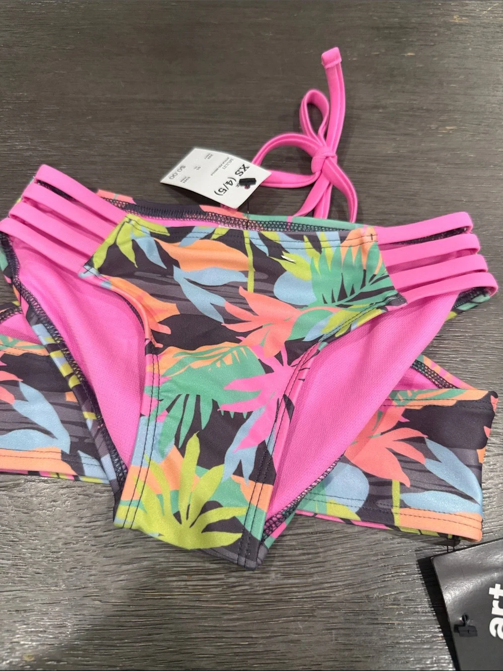 art class Neon Tropical Leaf Two-Piece Bikini - Pink, Teal, Lime